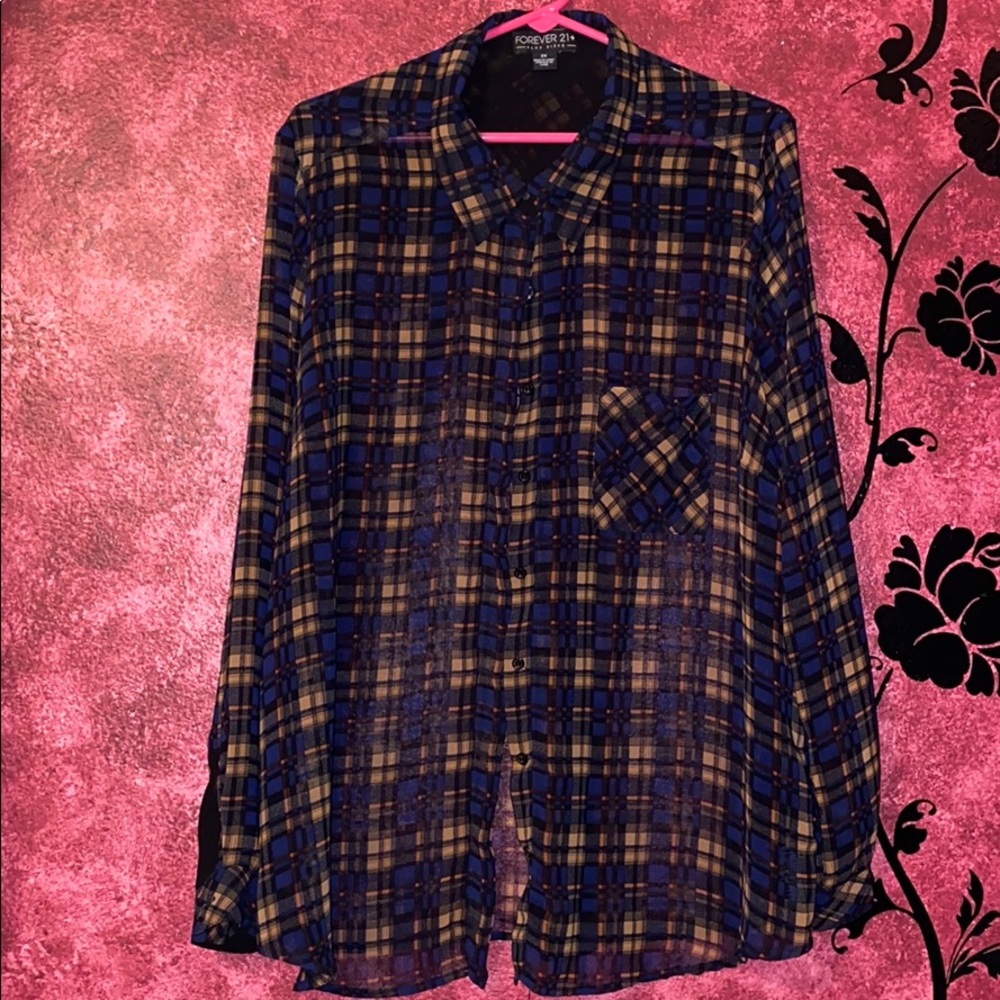 Forever 21+ size plaid blouse